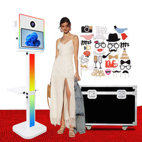 15.6 Inch Touch Screen DSLR Photo Booth Machine Portable Selfie Compatible with Printer Flight case Camera Photobooth Shell