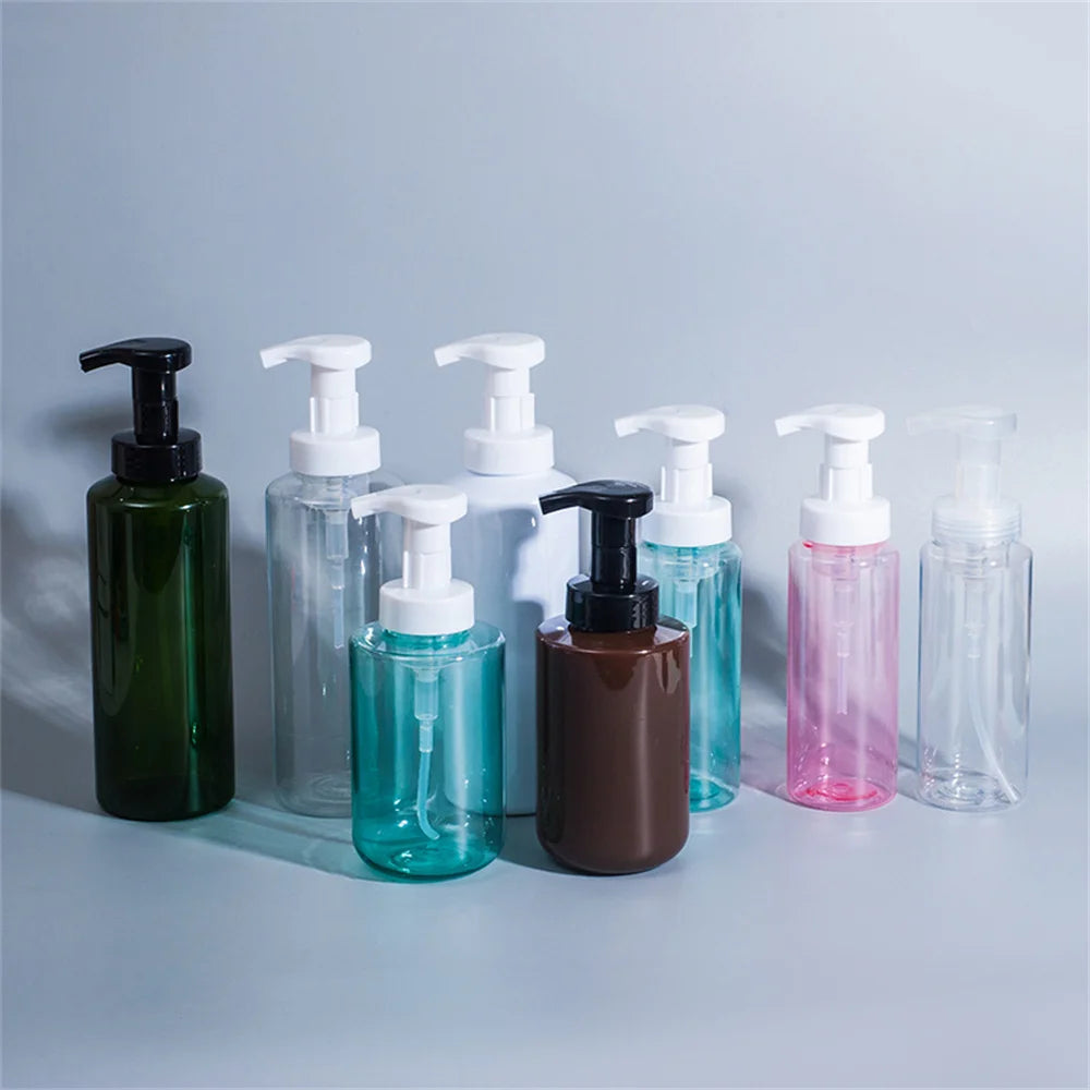 Customized Color 250ml 500ml PET Plastic Beauty Cosmetics Foam Pump Dispensers Screen Printing for Shampoo Lotion Facial
