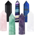 Chakra Crystals Quartz Healing Wands Kit Reiki Tumbled 6 Facet Single Point Stones Bohemian Meditation Set