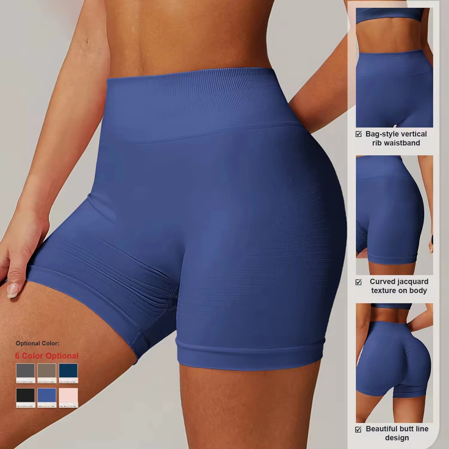 Women's High Waist Seamless Quick-Drying Yoga Shorts Custom Logo Peach Hip Sports Pants Logo for Fitness Running Hip Leggings