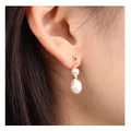 Double Baroque Pearl Earrings Natural Freshwater Pearl Stud Earrings Irregular Tassel Drop Sterling Silver 925 Jewelry