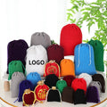 Velvet Drawstring Jewelry Storage Bag with Stamping for Rings Earrings Necklaces Bracelets Watches Glasses-Recyclable