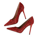 Best Selling Ladies's Pointy Toe Model High Heels Diamond Sequins Dazzling Women's Shoes Ultra High Heel Party Elegant Shoes