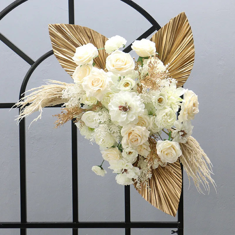Dry Flower Pampas Round Fan Blade Leaf  Wedding Arrangement Corner Flowers Backdrop