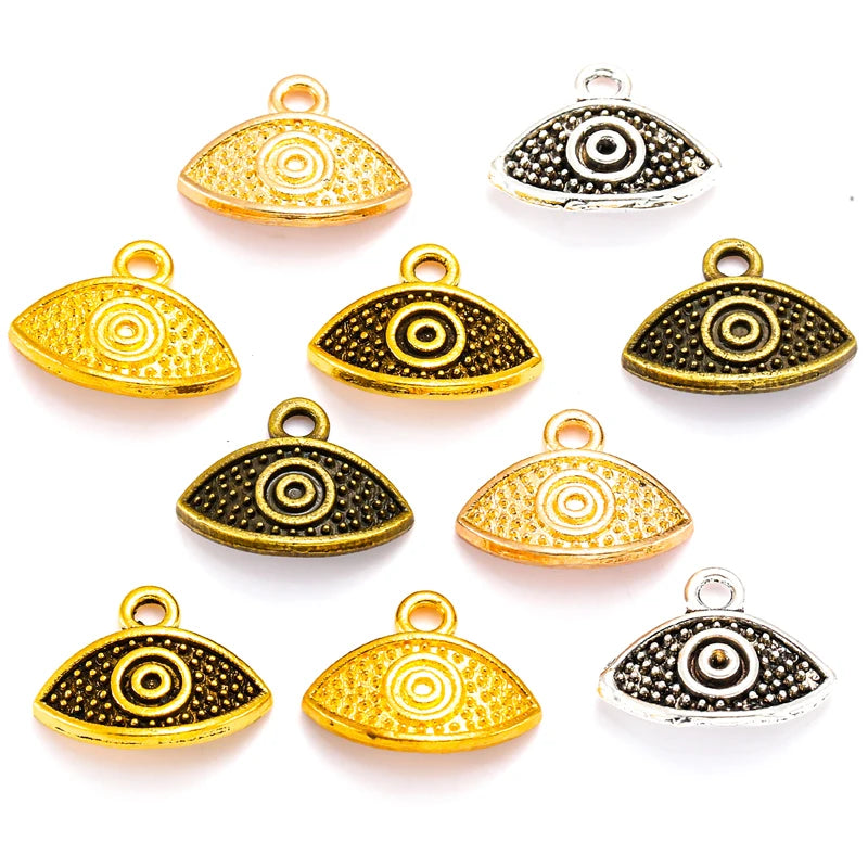 5 Colors Alloy Metal Devil Eye Pendant Charms for Jewelry Making Diy Handmade Jewelry 15*12mm I1108