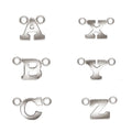 Fine S925 Sterling Silver Block Letter Pendants A-Z 14K Gold Filled Connector Charms for Jewelry Necklace Making