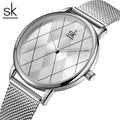 SK Casual Ladies Watches 3ATM Waterproof Mesh Stainless Steel Band Japanese Quartz Movement 38MM Gift Box Pack