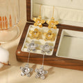 HOVANCI Earrings Women in Bulk Luxury Wholesale Stainless Steel Hypoallergenic Non Tarnish Waterproof Flower Dangling Earrings