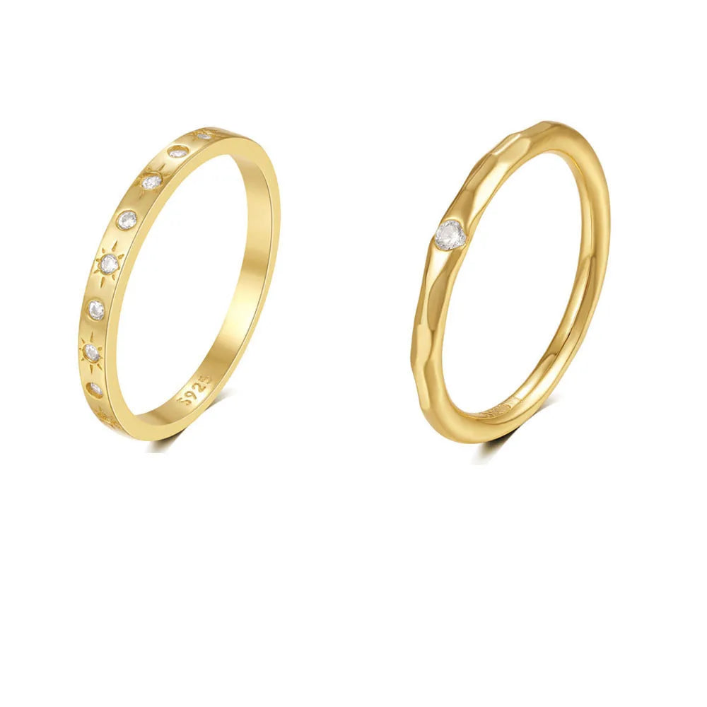 Fashion Luxury Ins S925 Sterling Silver Zircon Ring Gifts for Women Different Style Round Ring