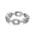 925 Sterling Silver Jewelry Romantic Chain Shape Ring Jewelry 18K Gold Rings Wedding Women