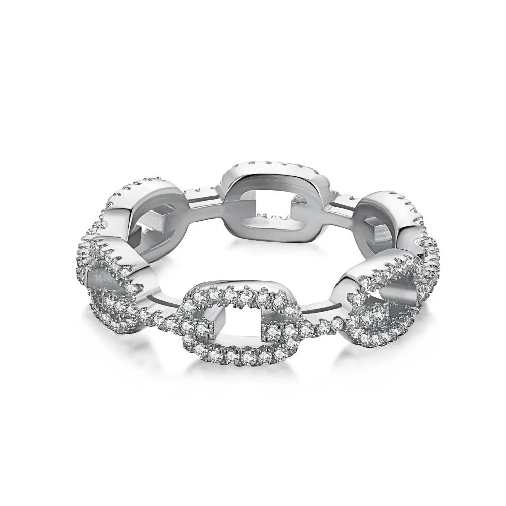925 Sterling Silver Jewelry Romantic Chain Shape Ring Jewelry 18K Gold Rings Wedding Women