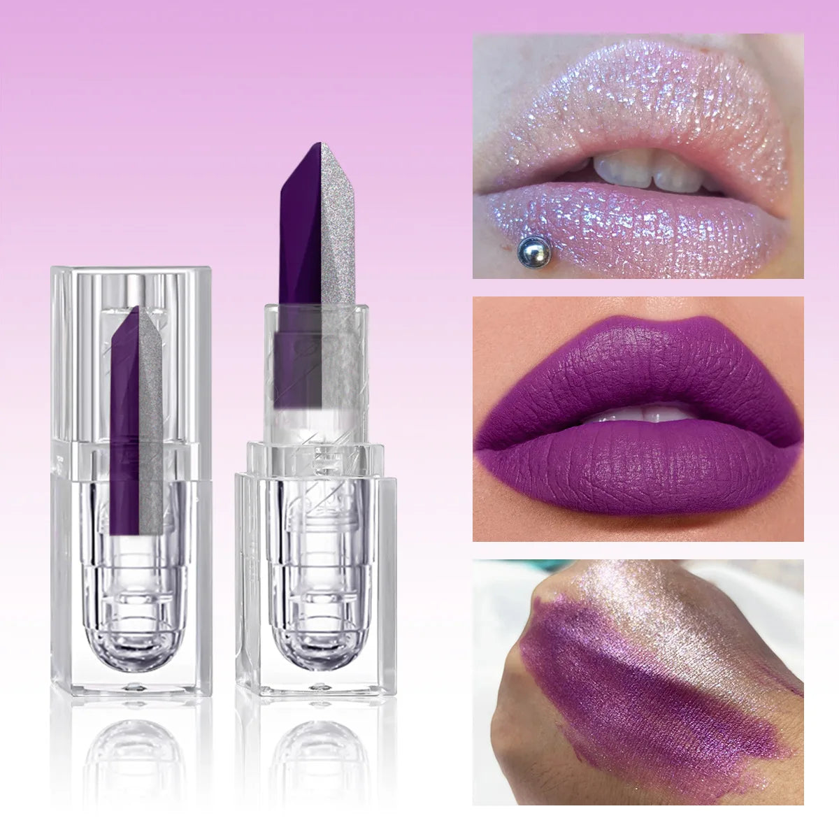 OEM Custom Velvet Matte Lipstick Private Label Long-Lasting High Pigment Waterproof Vegan Lipstick with Metallic Shine Finish
