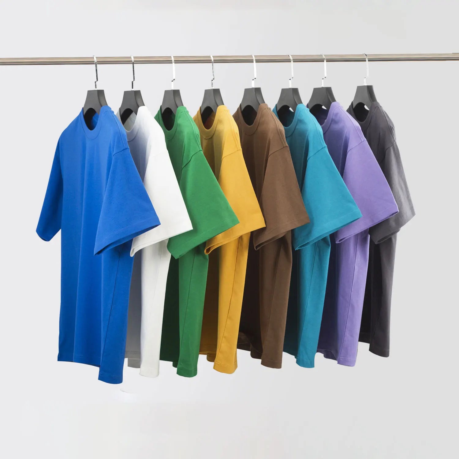 Wholesale Solid Color 280g Heavyweight Oversized Men's Loose Summer 100% Cotton Breathable Round Neck Short Sleeve T-shirt