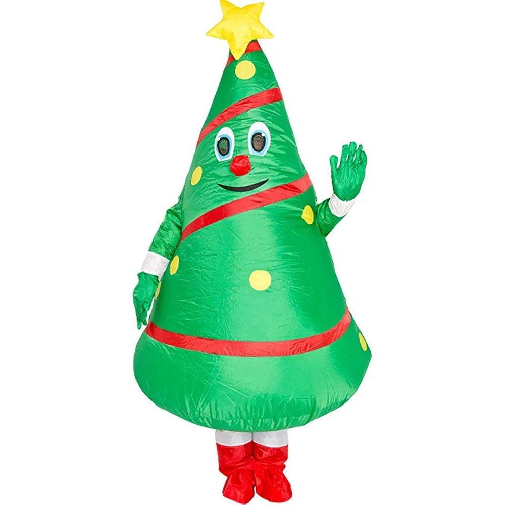 Inflatable Christmas Costume Adult Santa Claus Blow up Funny Cosplay Party Green Fancy Dress Suit Christmas Tree Costume