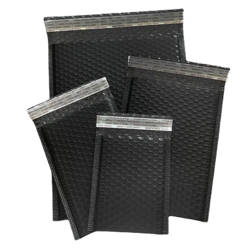 ECO Friendly Black Matte Bubble Padded Envelope Bubble Air Wrap Polymailer Bags Custom Bubble Mailers for Shipping Packaging