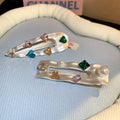 Y2k New Colored Metal Hair Clips Crystal Fashion Rhinestone Hair Pins Luxury Diamond Side Bangs Hair Accessories for Women Gir