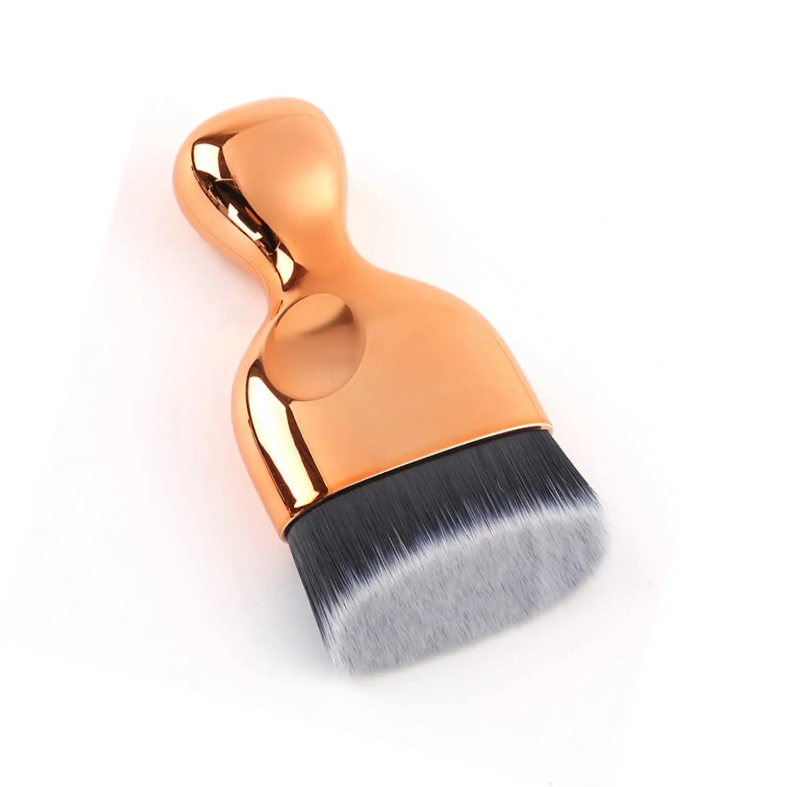 Customizable Aluminum Ferrule Kabuki Makeup Brush for Face Powder & Mineral Contouring-Travel-Friendly Cosmetic Brush