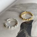 Vianrla S925 Sterling Silver Wire Round  Silver and Gold  Adjustable Fashion High Quality Jewelry Ring for Girl