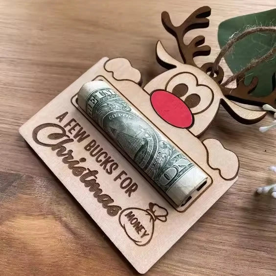 Navidad 2024 the Perfect Festive Addition to Your  Navidad Decoration Wooden Reindeer Money Holder
