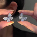 Korean Full Diamond Butterfly Stud Earrings for Girls