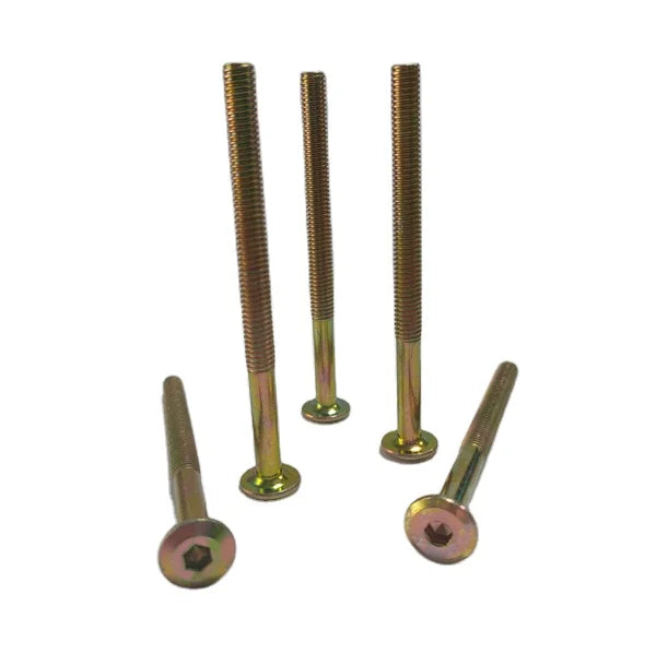 Carbon Steel Half Thread Yellow Color Zinc Coating Flat Pan Galvanized Screw Hexagon Bolts for Furniture
