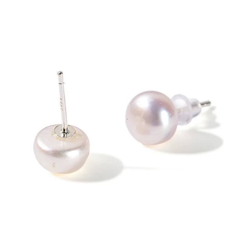 S925 Sliver Earring Natural Freshwater Pearl Earring Ancient Oblate Pearl Fashion Jewelry Entry Luxury Jewelry Gift for Women