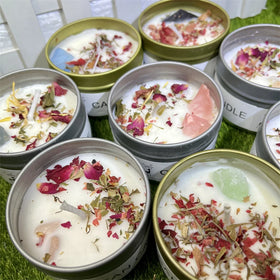 New Arrived Crystal Gravel Stone Valentine's Day Yoga Vintage Soy Scented Candles for Healing