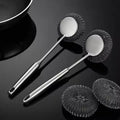 New Long Handle Stainless Steel Pot Brush Household Kitchen Dish Brush Bowl Cleaning Brushes Dishwashing Soap Dispenser Tool
