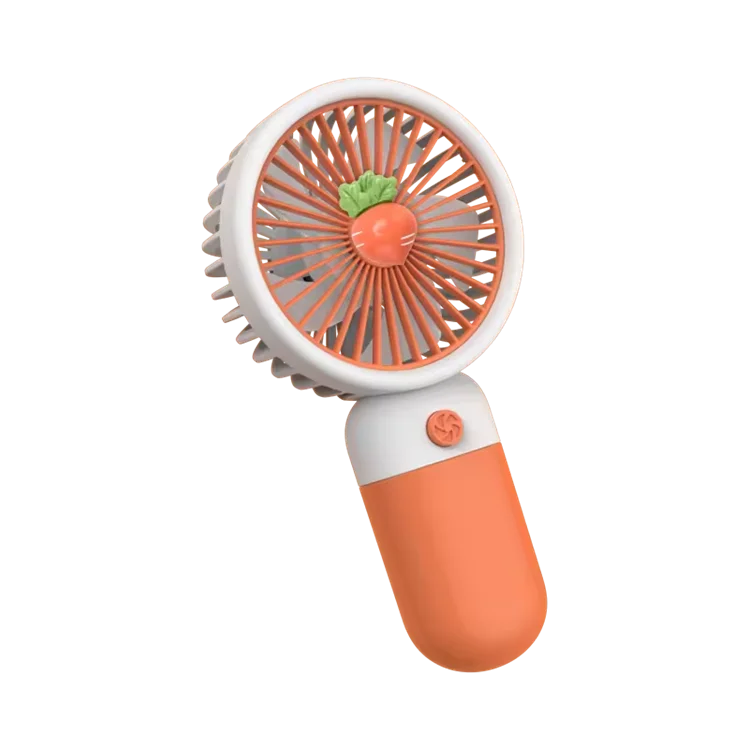 Cute Fruit Low Noise USB Rechargeable Portable Small Mini Plastic Air Cooler Fan with Customizable Logo