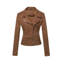 2026 New Autumn Womens Motor Biker Soft Suede Plain Solid Button Casual Short Windproof Eco-Friendly Bomber Jackets