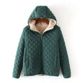 Winter 2025 New Lady's Plaid Stripe With Fleece and Thickened Lamb Wool Coat