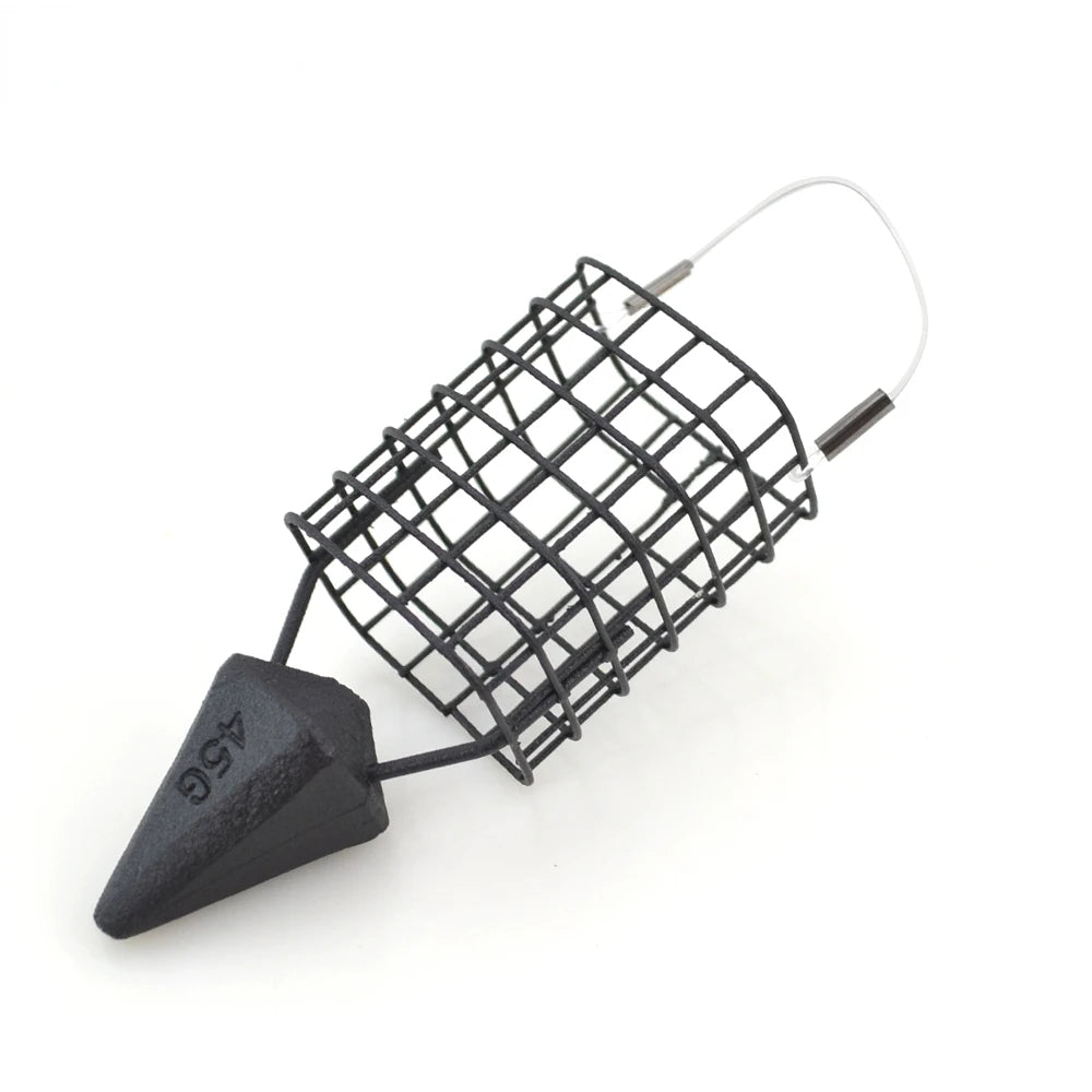 20g/30g/45/60g Carp Fishing Feeder Cage with Iron Head Portable Fishing Cage Basket Feeder Coarse Fishing Tackle