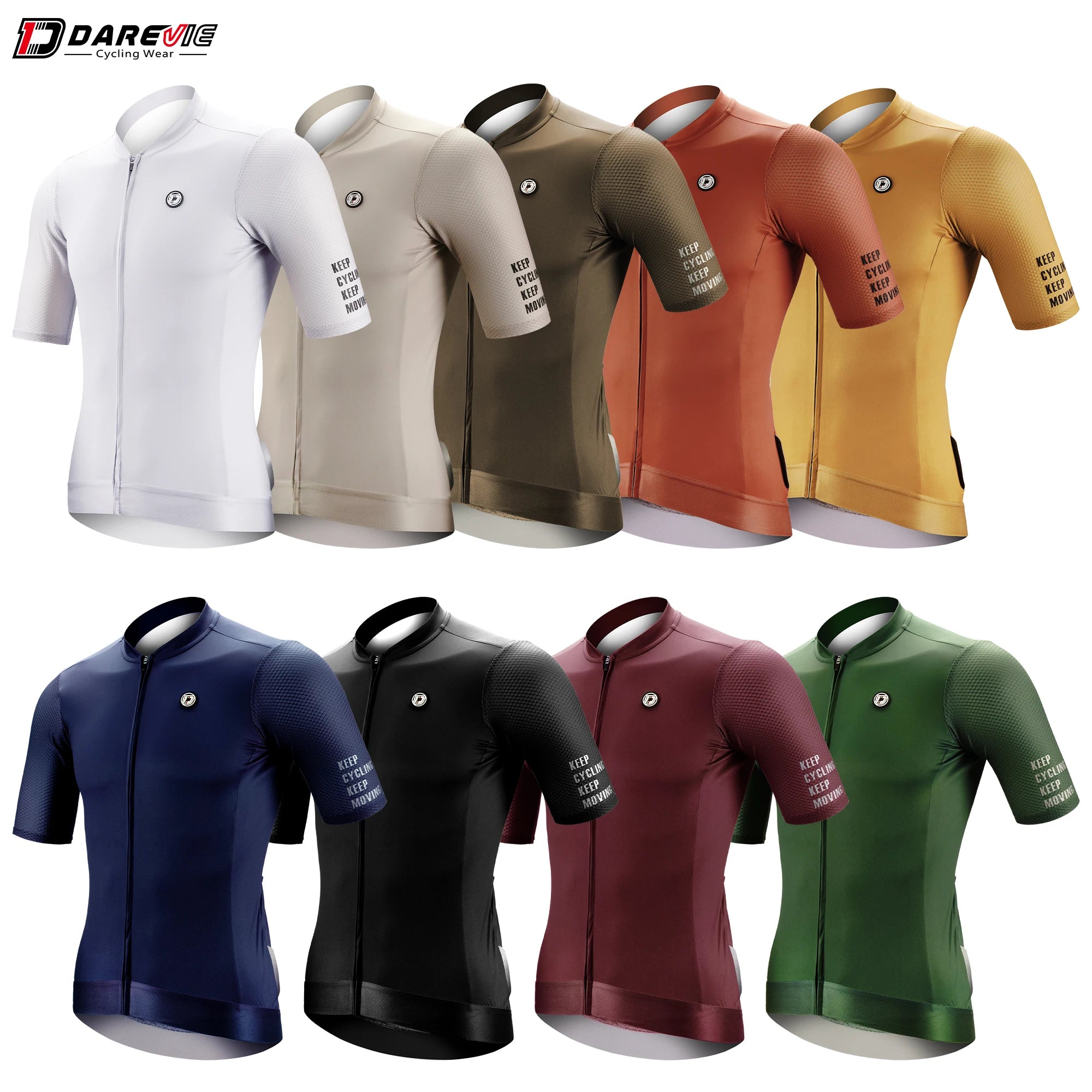 New Design Men's Cycling Clothing Quick Dry 10 Pure Color Road Bike Jersey Breathable Short Sleeve Cycling Jersey