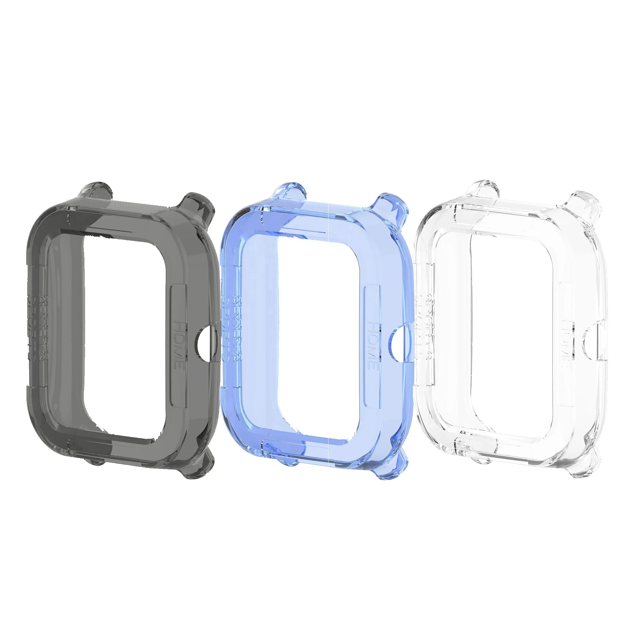 ShanHai TPU Anti-dust Case for Huami Amazfit GTS2mini POP Watch Half-pack Case Transparent Protective Soft Case