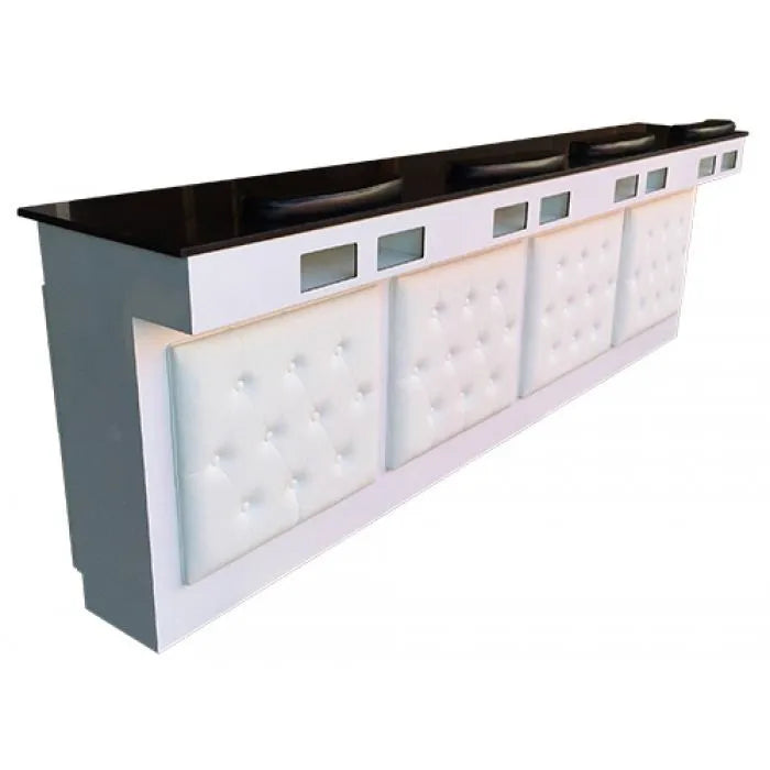 KAVANCE Model 087 Beauty Salon Equipment Modern Style Custom Wood Glass Top 2-3 Seats Nail Bar Table Manicure Dust Collector