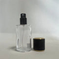Luxury Custom Round Transparent Glass Perfume Bottle with Cylinder Pump Sprayer for Lotion & Spray Applications