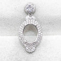Sterling Silver 9*11mm Semi Mount Pendant Empty Frame Blank Support Setting S925 Base Holder Without Center Stone for DIY Inlay