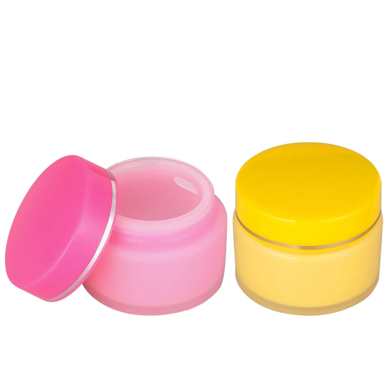 Hot Sale Stock 15g Empty Pink Yellow Luxury Skincare & Eye Cream PP Plastic Cream Jars Cosmetic Packaging
