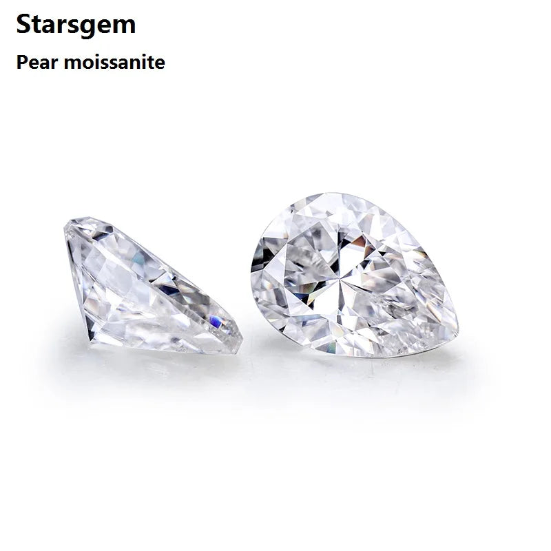 starsgem wholesale various size DEF clear GH white fancy shape pear cut moissanite