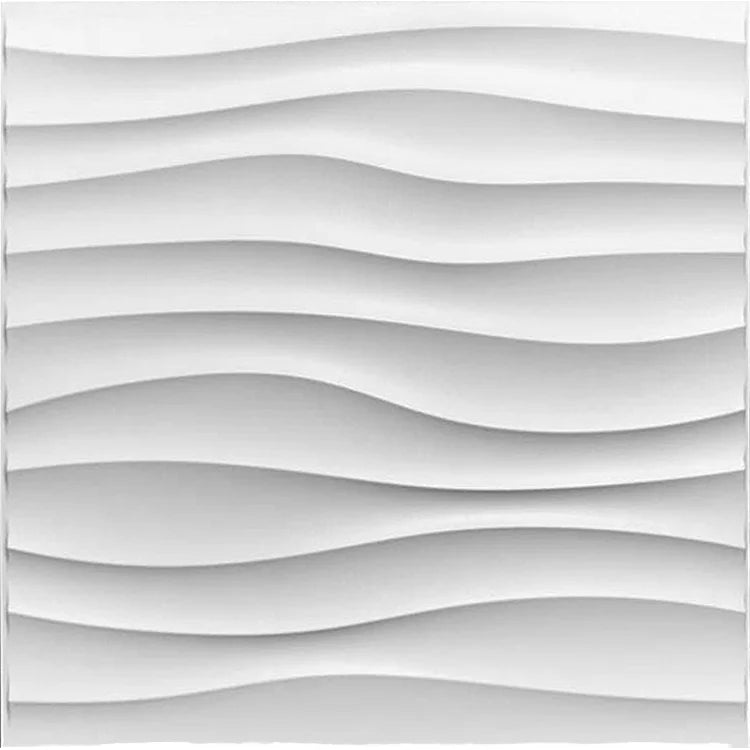 White Polish 3D PVC Wall Panel Customizable Color Geometric Pattern Waterproof for Household Hotel Use-1.64x1.64ft Background