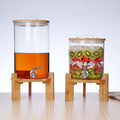 Customized High Borosilicate Glass Beverage Dispenser 5/8/11L Large Capacity Wooden Lid Multifunctional Food Storage Container
