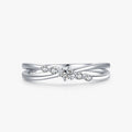 Ailmay Genuine 925 Sterling Silver Simple Staggered Line Stackable Charm Finger Ring for Women Girls Party Accessories Jewelry