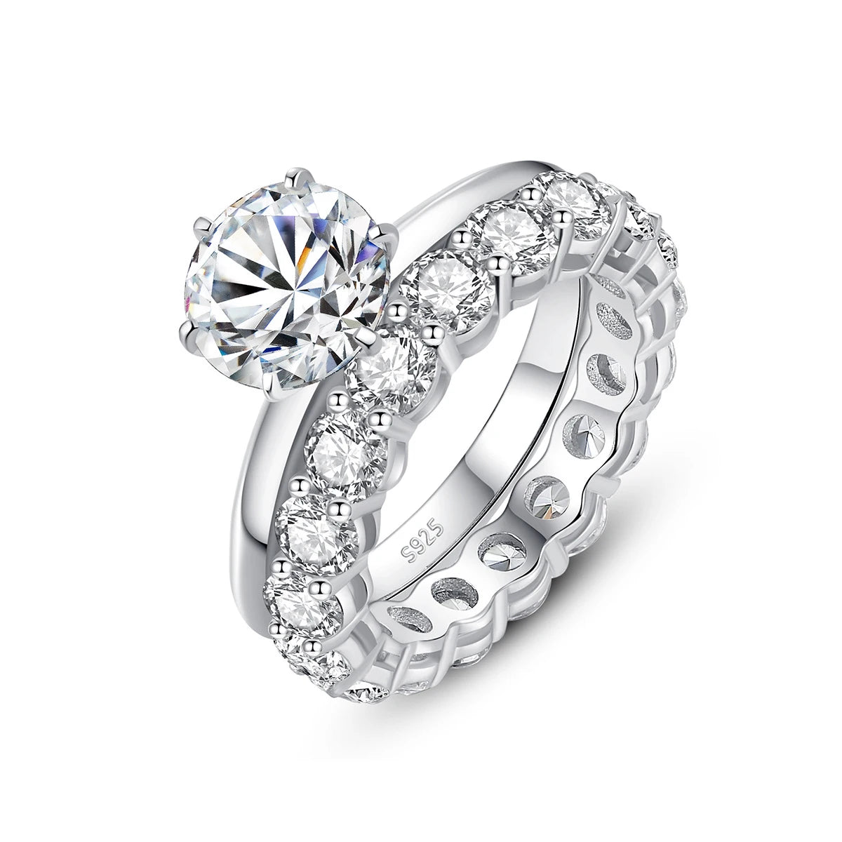 S925 Silver Gift Cute Luxury Moissanite Cluster Ring with Pave Setting and Rhodium Plating for Couples Travel Jewelry Women