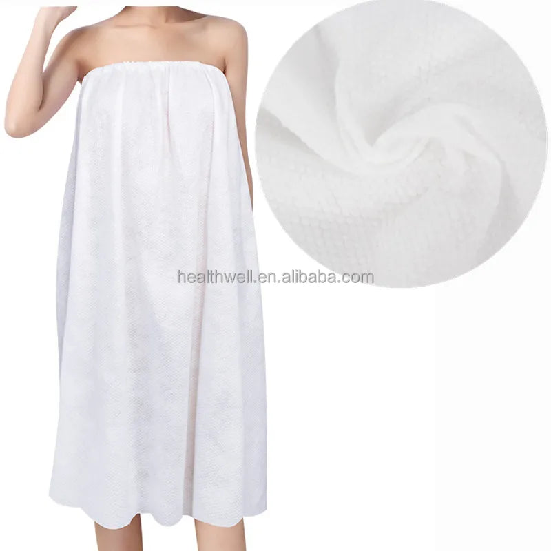 Disposable Cotton SMS Women's Bath Spa White Skirt