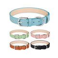 Adjustable Soft PU Leather Dog & Cat Collar Comfortable Anti-Choke Design with Stylish Solid Color Pet Collars