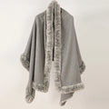 Autumn and Winter New Fur Scarf  Four Sides Tied Wide Skin Otter Rabbit Hair Shawl Versatile Fashion Factory Spot Wholesale