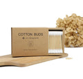 200pcs Eco-Friendly Natural Biodegradable Bamboo Cotton Buds in Drawer Kraft Box Premium Quality for Gentle Skin Care