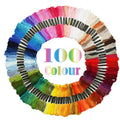 100 Colors Cotton Embroidery Starter Kit Folk Art & Fashion Cross Stitch Tools for Adults