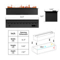 80cm Modern LED Flame Water Vapor Artificial Fireplace Insert Auto Electric Atomized for Hotel Villas Metal Material