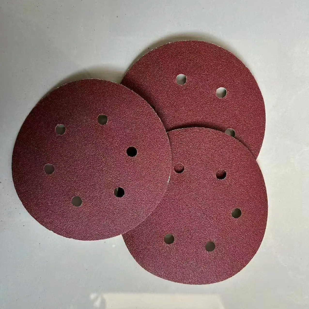 Hot Sales 3\" 75mm No-Hole Aluminum Oxide Flocking Sanding Disk Medium Hardness Hook Loop Paper Backing for Orbital Sander Pad